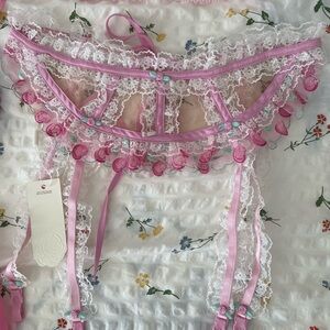 NWT For Love & Lemons, Sweet Cherries garter belt